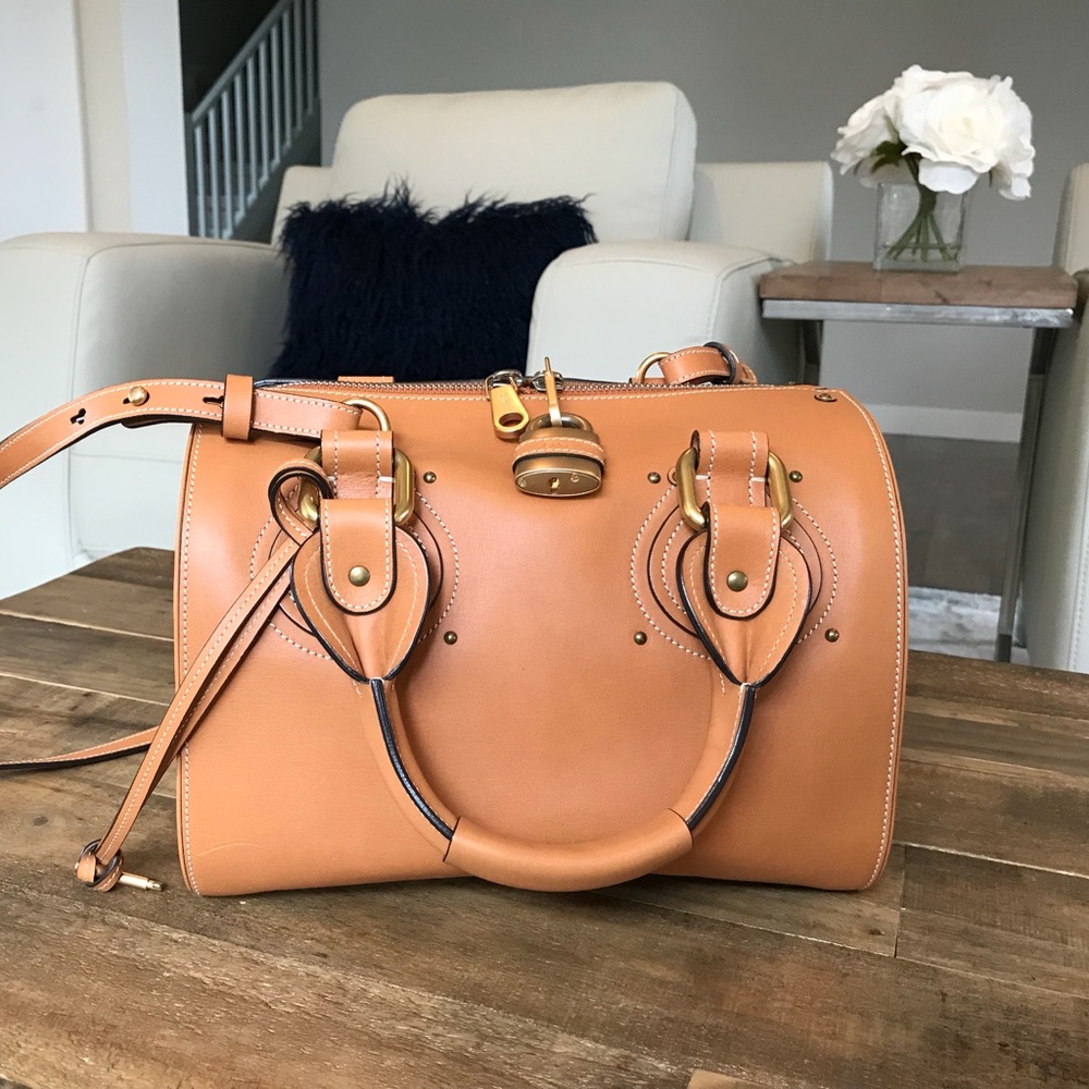 Chloé Aurore Duffle Bag (Small, Caramel)